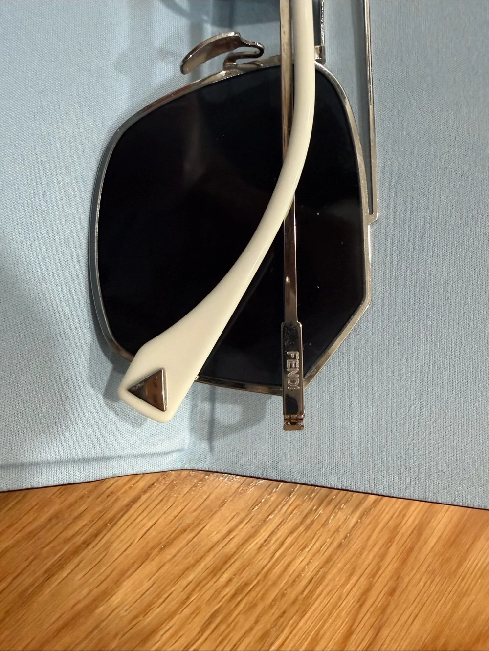 Fendi Geometric Metal Frame Sunglasses - Black Lenses